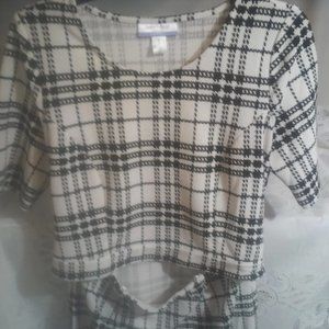 Black and White Top Maternity Skirt Set